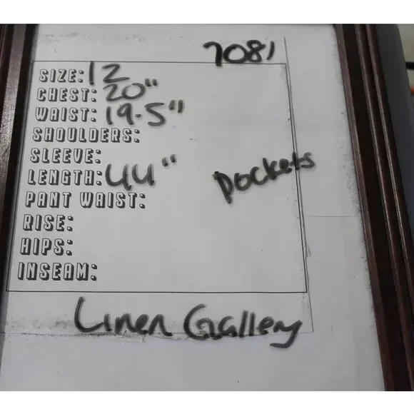 Linen Gallery Dress Womens 12 Midi Pintuck Teal 3/4 Sleeve - Picture 6 of 6